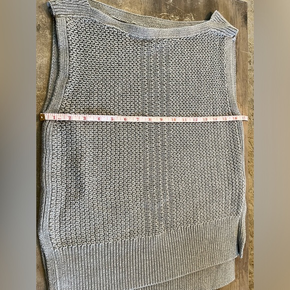 Banana Republic Sleeveless Grey Knit Boat Neck Sweater Medium - Picture 5 of 10